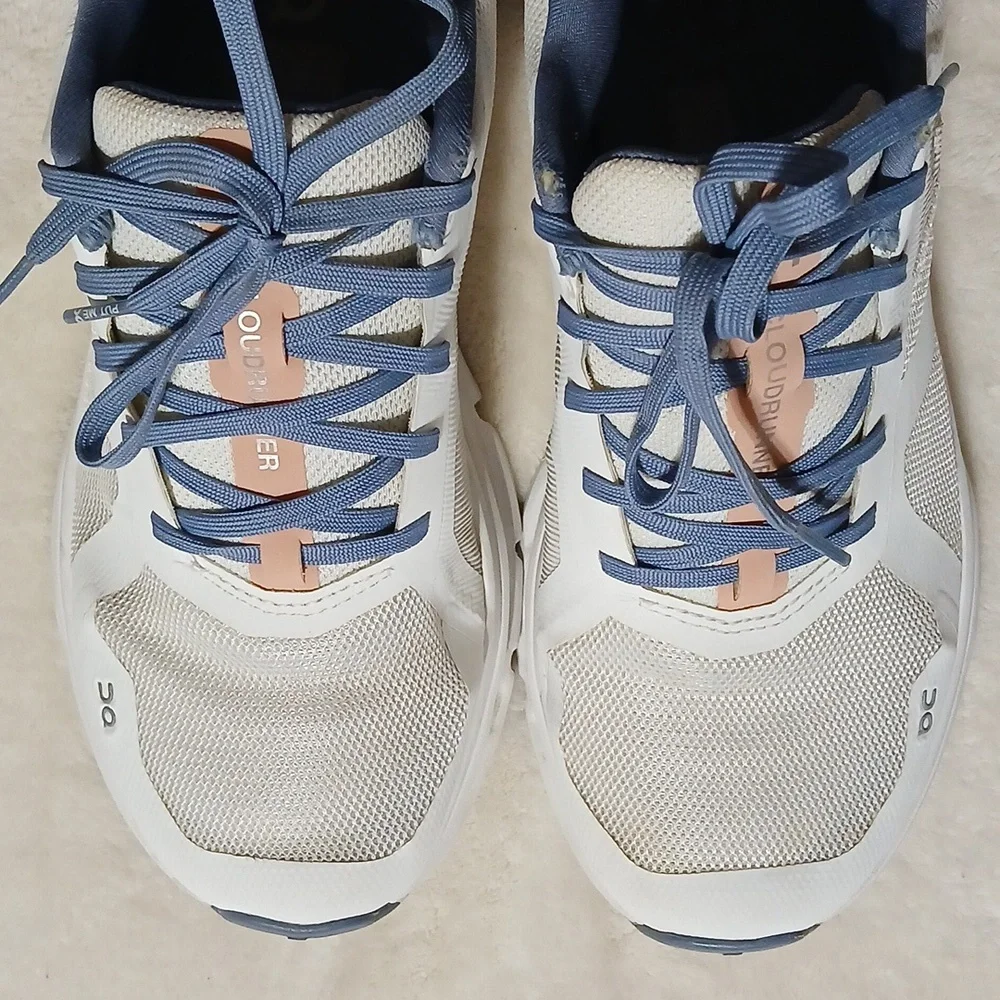 On Cloudrunner Undyed White/Flame Running Training Shoes Size 8.5 Womans - Picture 4 of 9